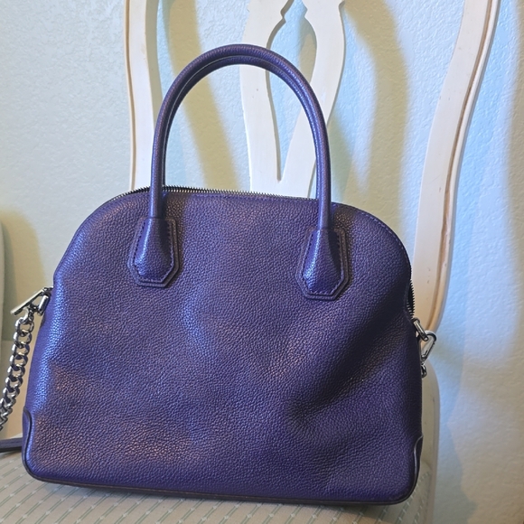 Michael Kors Purple Handbag Dome Satchel - Picture 2 of 8